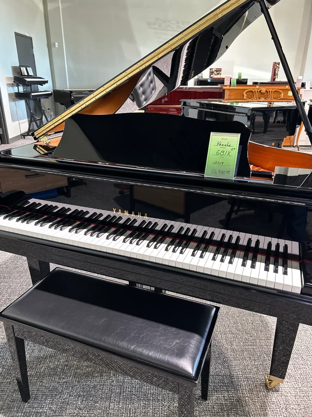 2019 Yamaha GB1K baby grand piano with matching bench